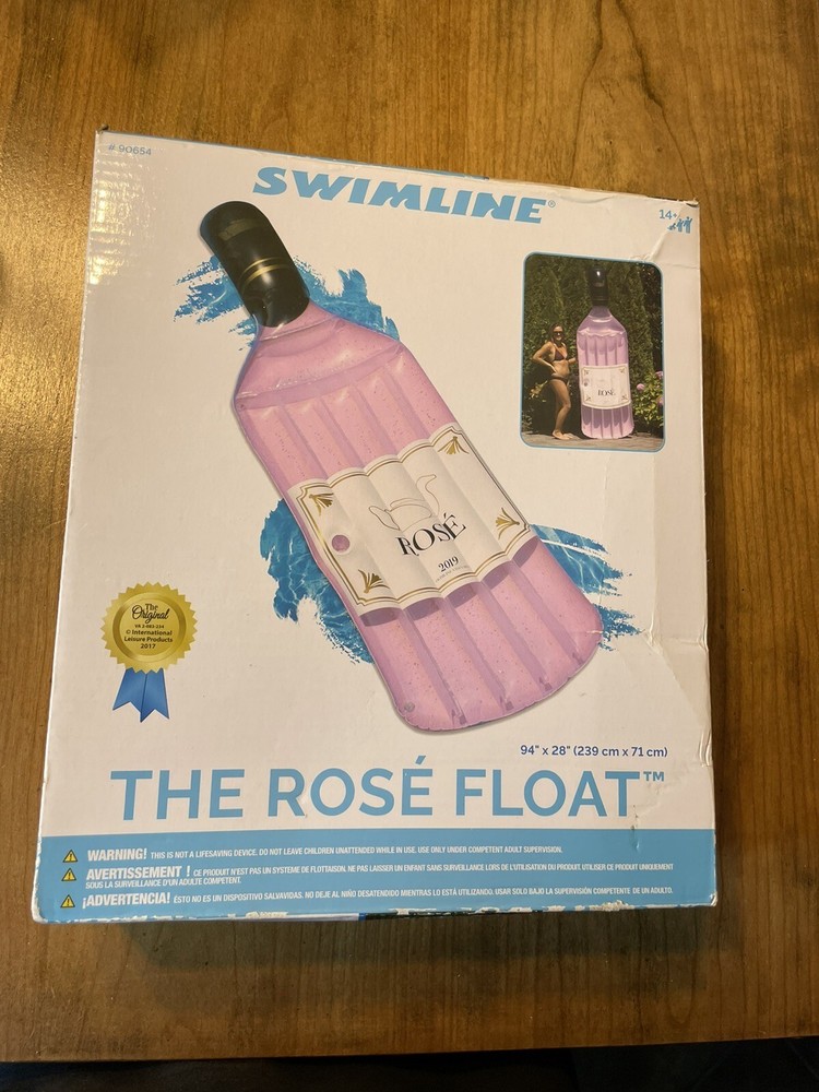 Pool Float Swimline The Rose Wine Bottle Shaped Float Inflatable Wet