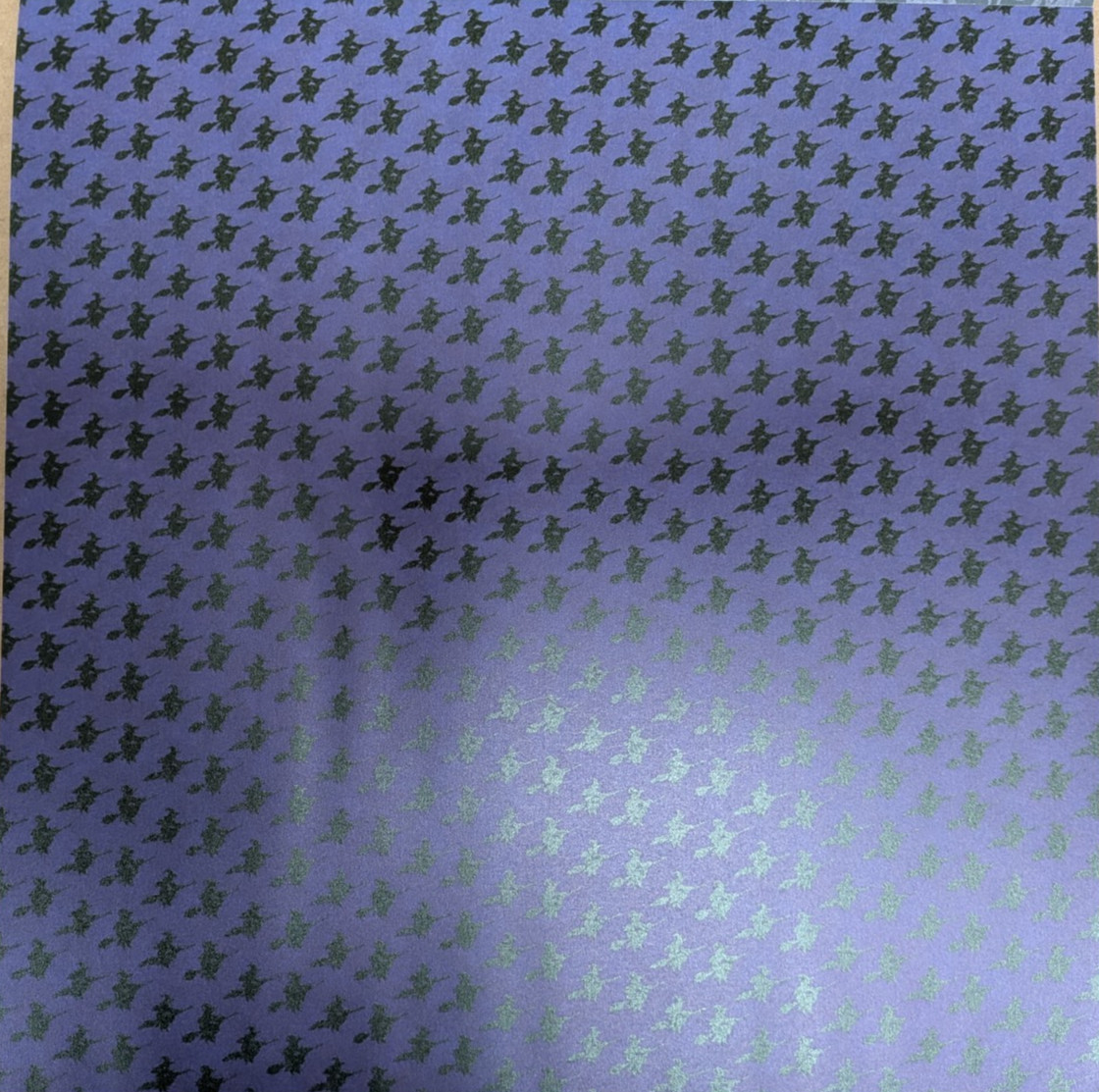 12x12 Halloween Colored Vellum Scrapbook Pad 20 sht 10 Design Cobweb Skull Witch