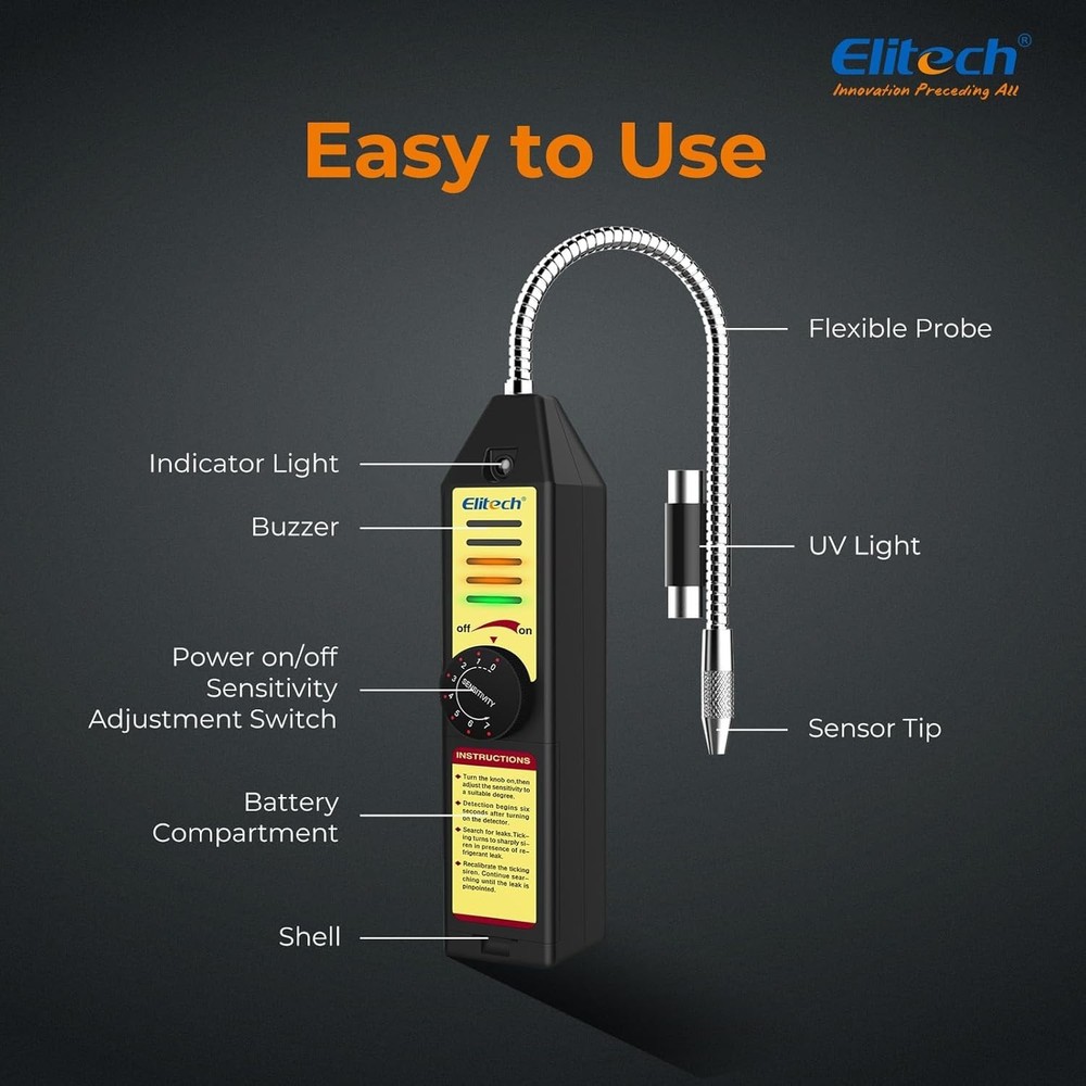 Adjustable Sensitivity Halogen Gas Leak Detector - Modern Design & Versatile Use