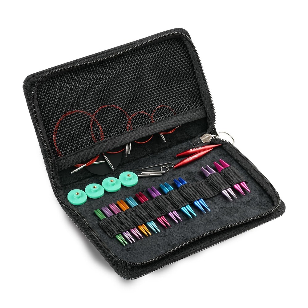 Short Interchangeable Knitting Needles Set 2-Inch Shorties Circular Knitting ...