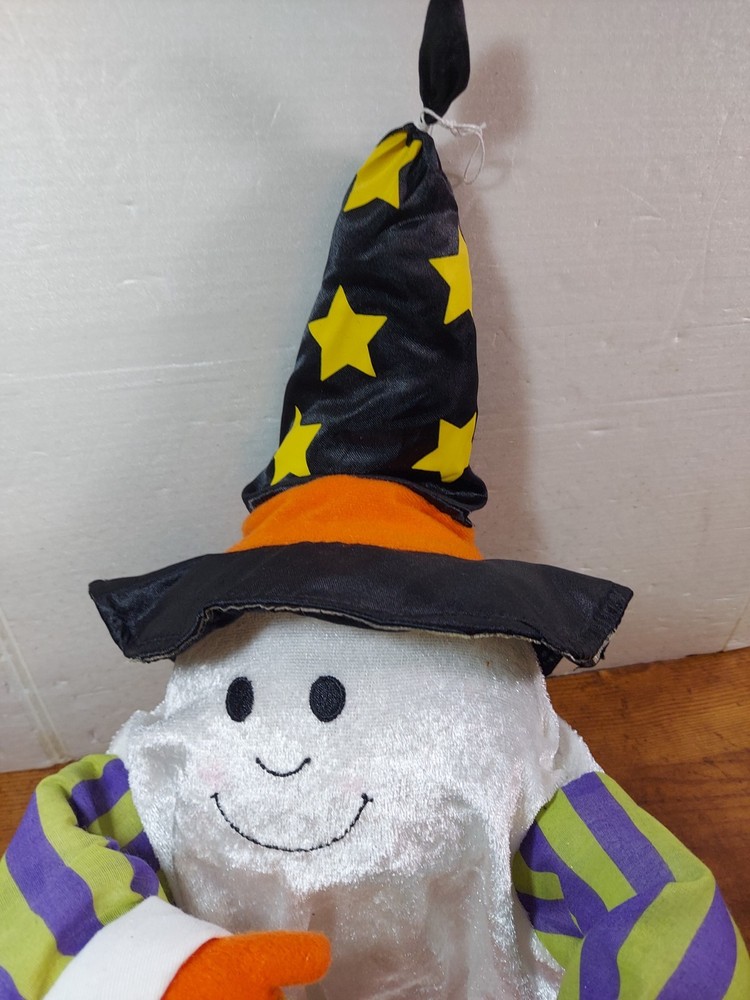 Halloween Ghost in Hat Holding Candy Bag 20"