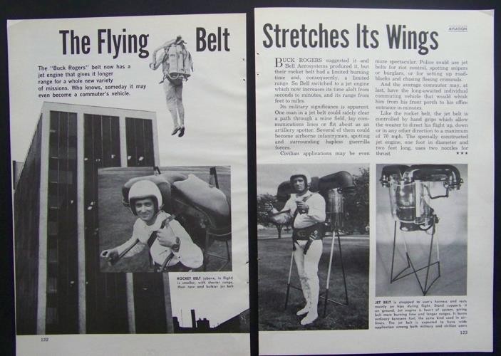 Flying Belt Jet Pack ROCKET BELT 1969 article