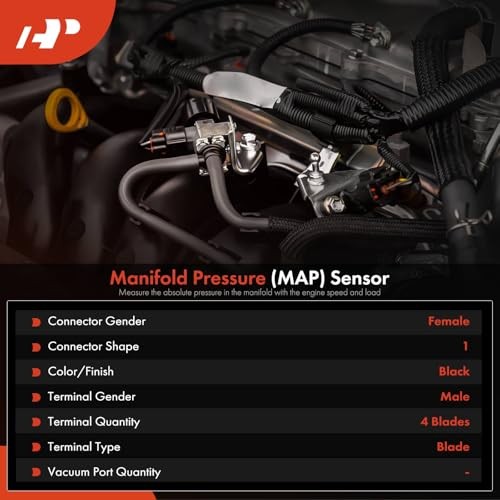 Fuel Injection Manifold Pressure Sensor [4 Pins] Compatible with Ford,