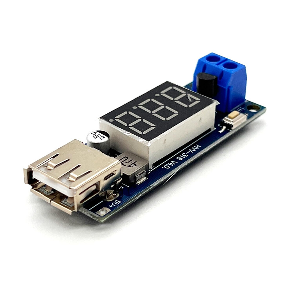 6PCS DC-DC Step Down Buck Converter to 5V USB Module - With Voltmeter
