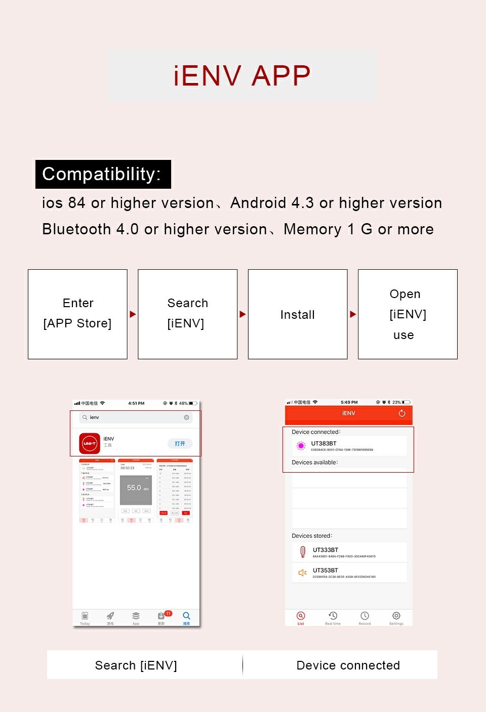 UNI-T Digital Bluetooth Illuminometer Light Meter Luxmeter 199900Lux UT383BT