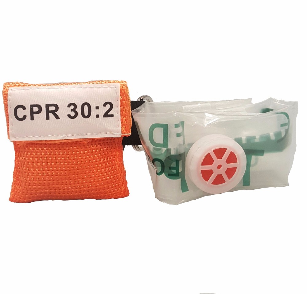 5 Orange CPR Facial Shield Mask in Keychain