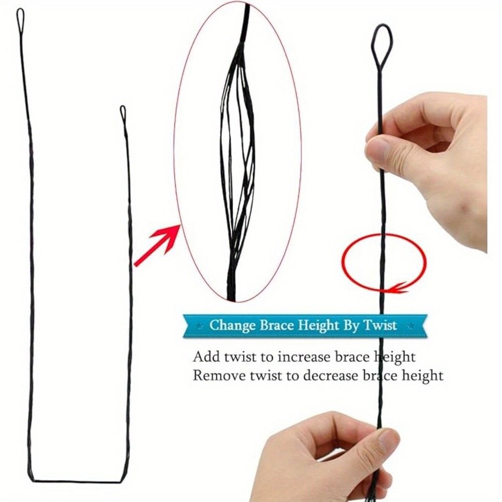 52 Inch Bow String Replacement, 12 Strands Bow String for Recurve Bow&Long Bow