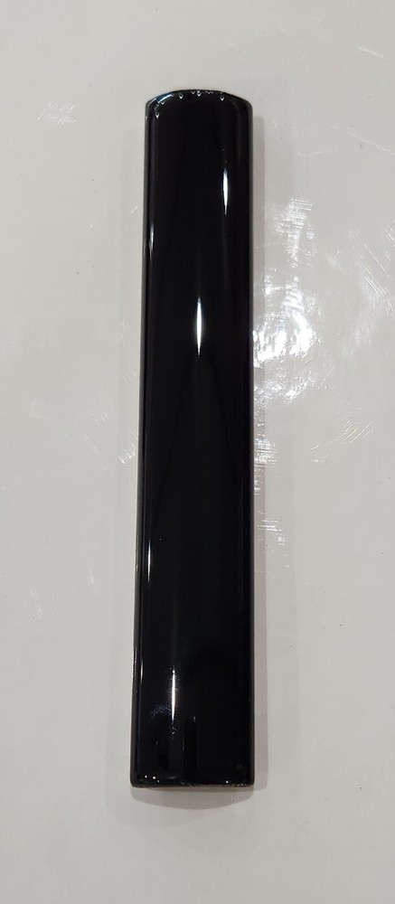 Glossy Black Quarter Round Ceramic Tile 1x6 Inch