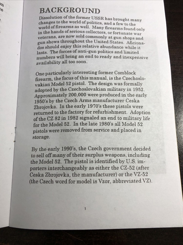 CZ 52 Pistol Manual