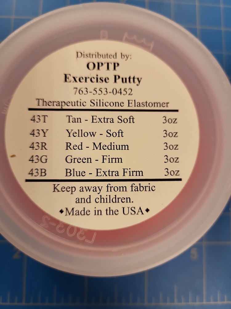 OPTP Exercise Putty Red Extra Soft (2)3oz Therapeutic Silicone Elastomer Therapy