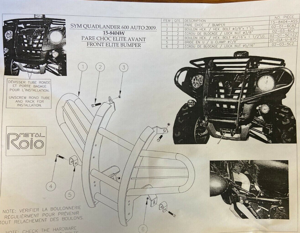QUADRAX ELITE FRONT BUMPER / SYM QUADLANDER 600 2008-2010 or ATV PROJECT??