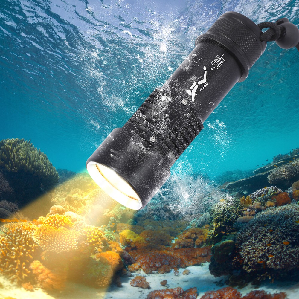 Waterproof Dive Light, Compact Bright Diving Torch, Submersible Flashlight