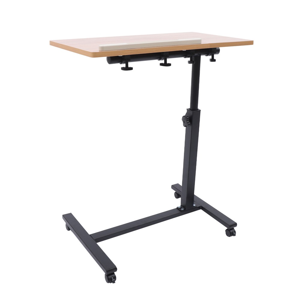 Rolling Laptop Desk Holder Mobile Computer Stand Office Table 360° Rotation