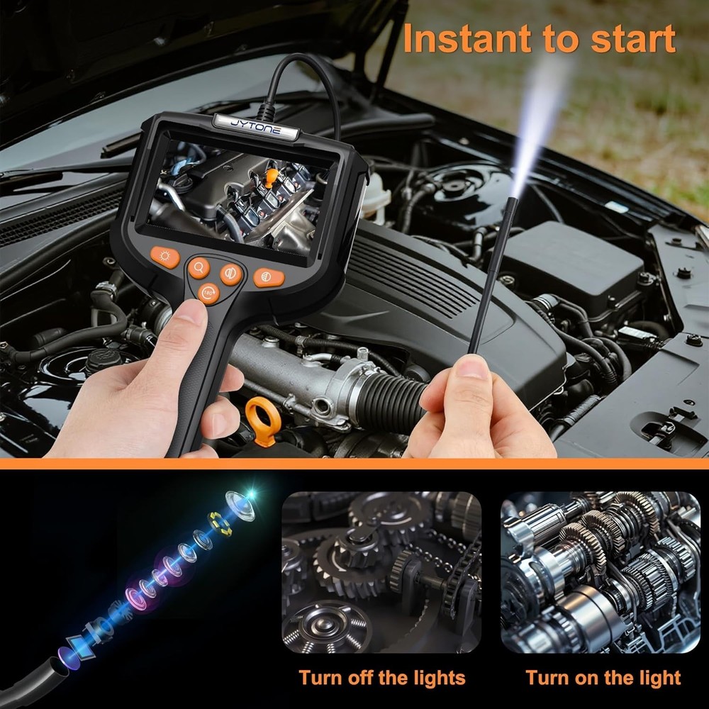 Endoscope Camera with 4.3" HD Display for Pipe and Engine Inspection