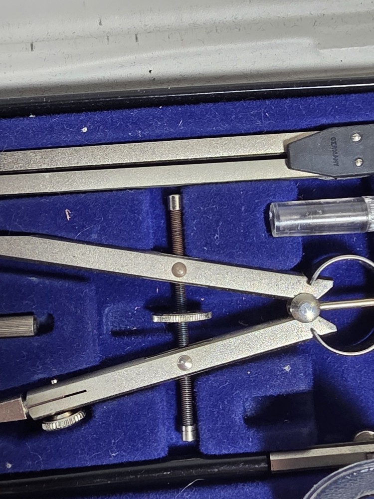 Alvin Precision Drawing Instruments Set in Case Compass 995B Germany - Read