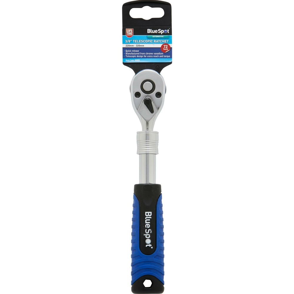 BlueSpot Socket Extendable Telescopic Ratchet Handle Quick Release 72 Teeth 1/4"