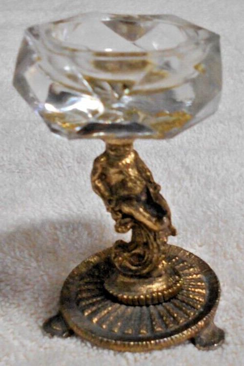 Celeste Metal and Glass Salt Cellar