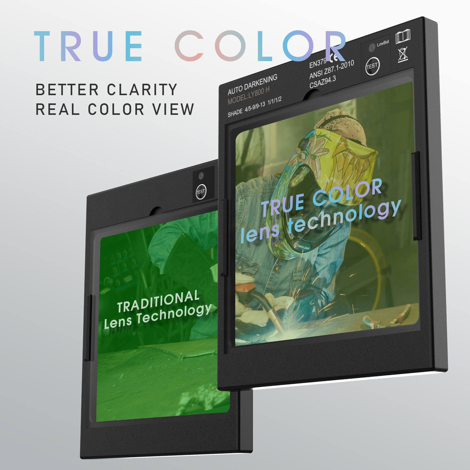 Large View Welding Helmet Auto Darkening True Color Welder Mask/Hood