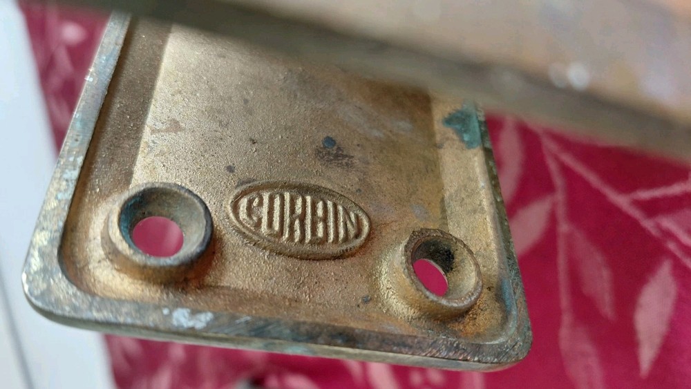 ANTIQUE CORBIN UNRESTORED MORTISE LOCK BRASS DOOR KNOBS & DEADBOLT
