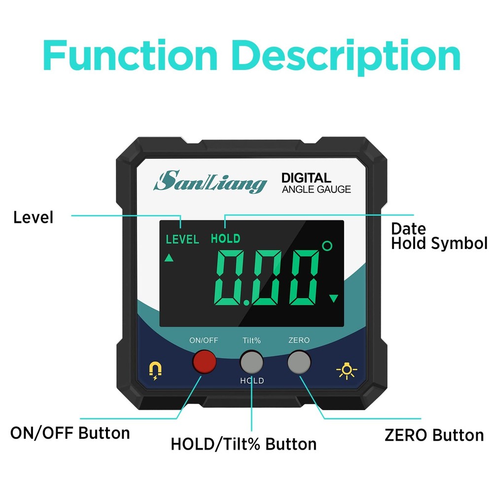 Digital Angle Gauge Level Meter Magnetic Electronic Inclinometer Protractor Tool