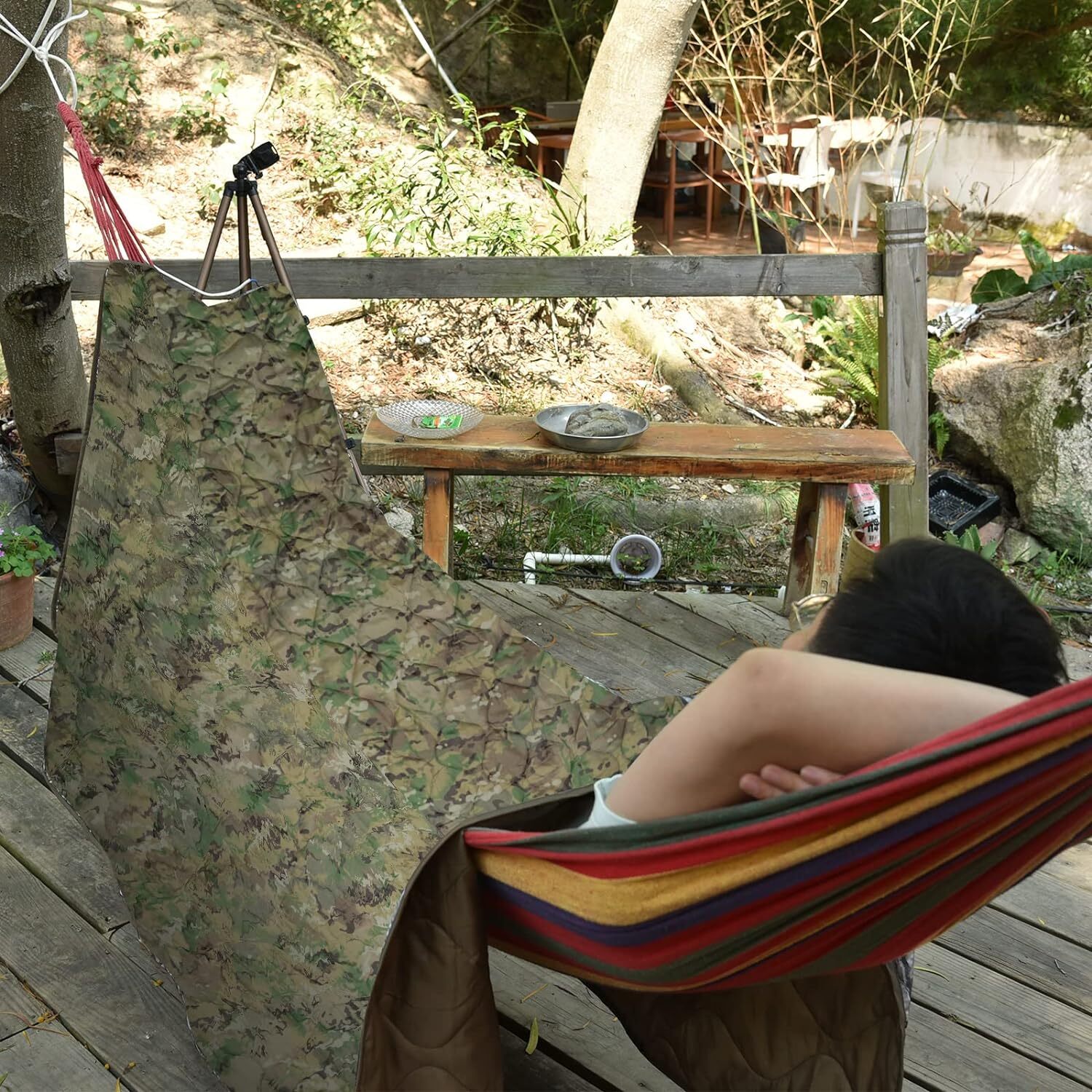 Camo Woobie Blanket Waterproof Poncho Liner for Outdoor Camping, Hiking, Hunting