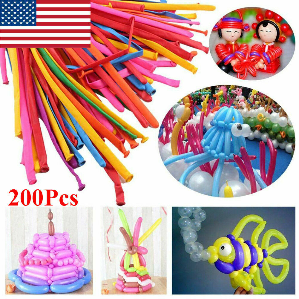 USA 200pcs Party Long Animal Tying Making Balloons Twist Latex Balloon DIY Decor