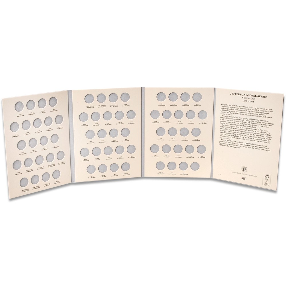 1938-1961 Jefferson Nickel Folder, Volume 1