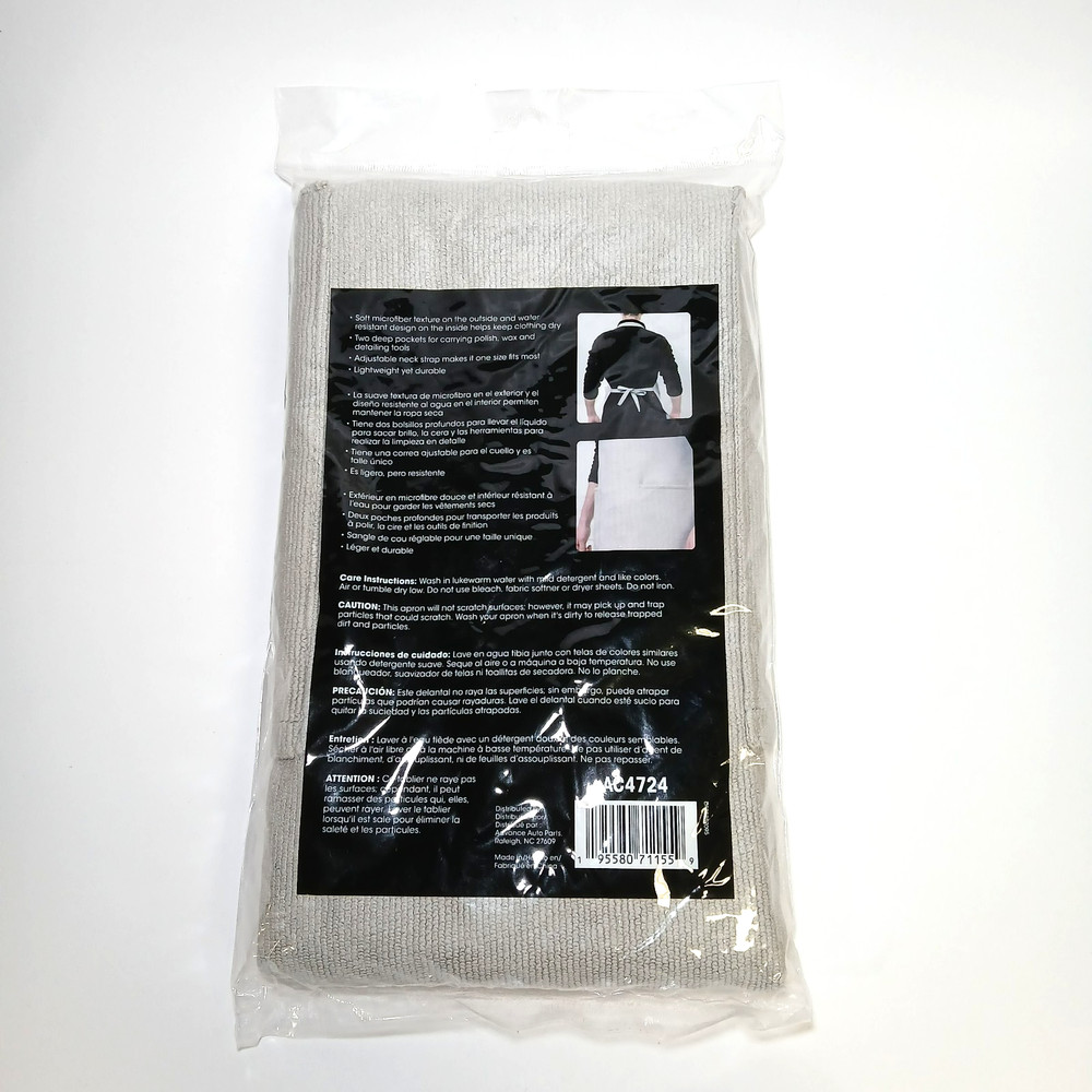 AutoCraft Detailing Apron Microfiber Gray Two Pockets Adjustable Neck Strap