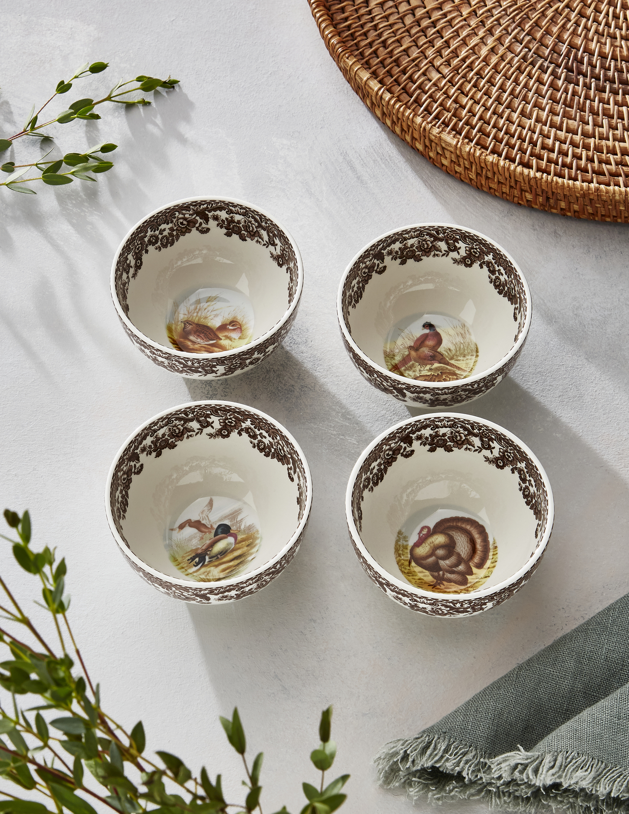 Spode Woodland Dip Bowls - Set of 4