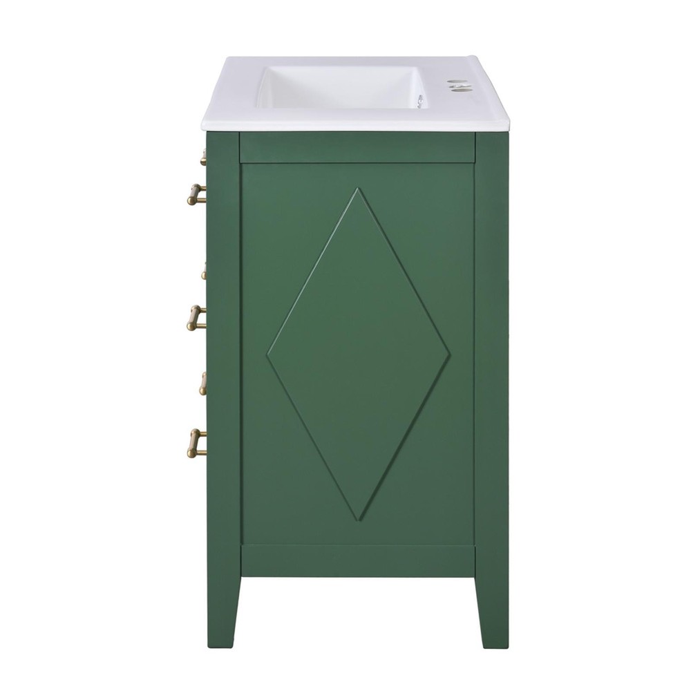 30'' Bathroom Vanity with Ceramic Sink Combo, Standing Single Vanity