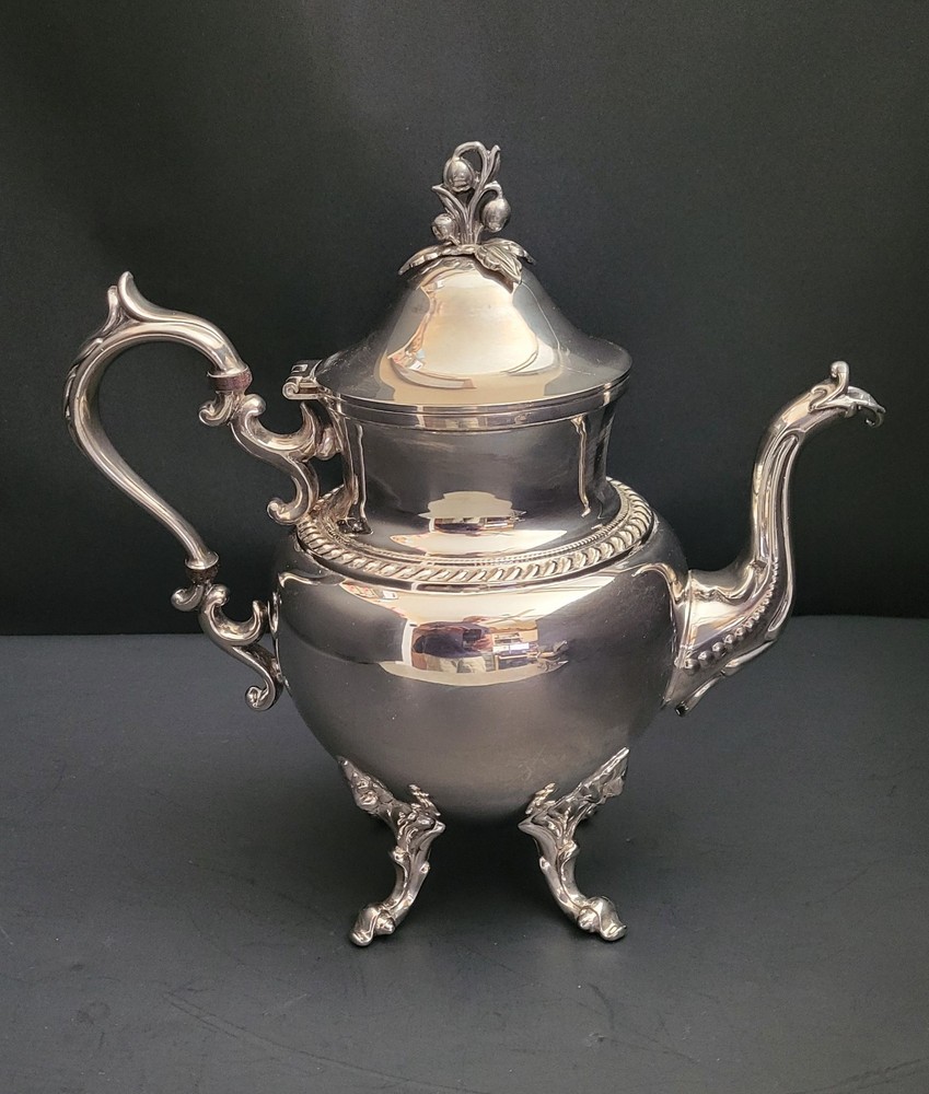 Goldfeder Silverware Co. Footed Coffee Pot Silver Plated on Copper. NICE!