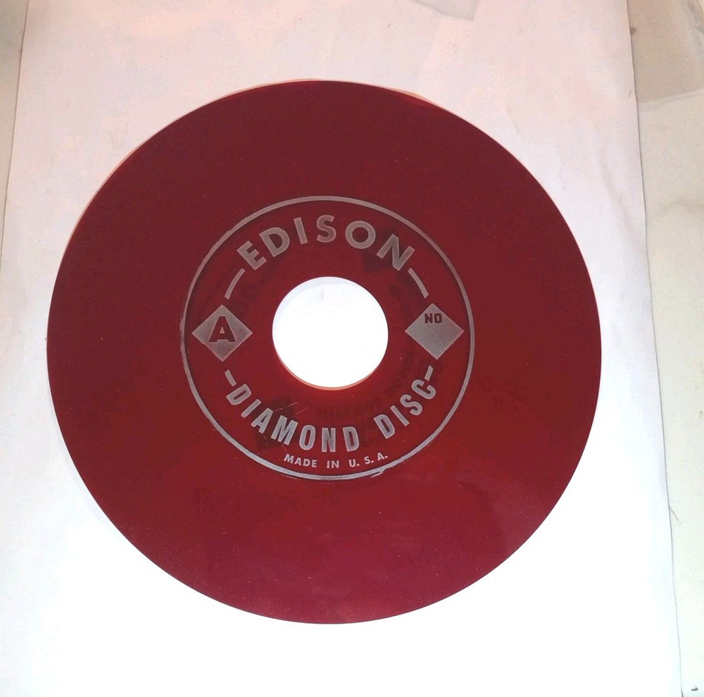 Thomas Edison Voicewriter Ruby Red Translucent Diamond Disc