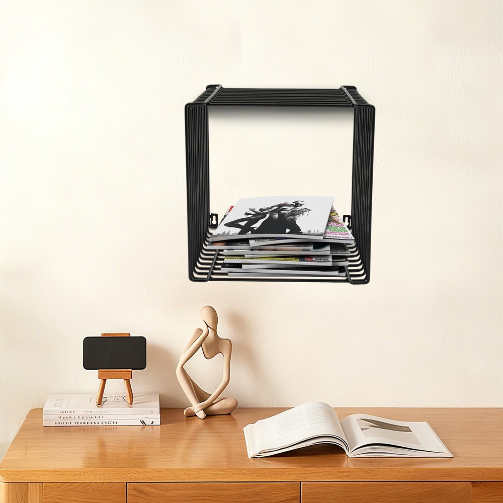 Side Table, Square Geometry Side Table, Linear Metal End Table