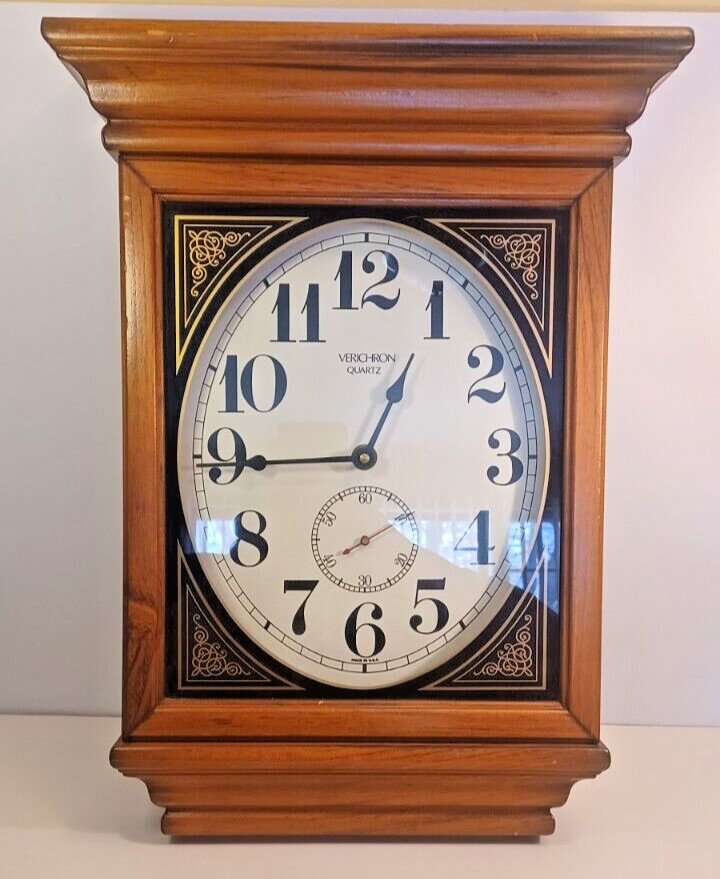 Vintage Verichron Quartz Wall Clock with Sweep Second Hand Dial