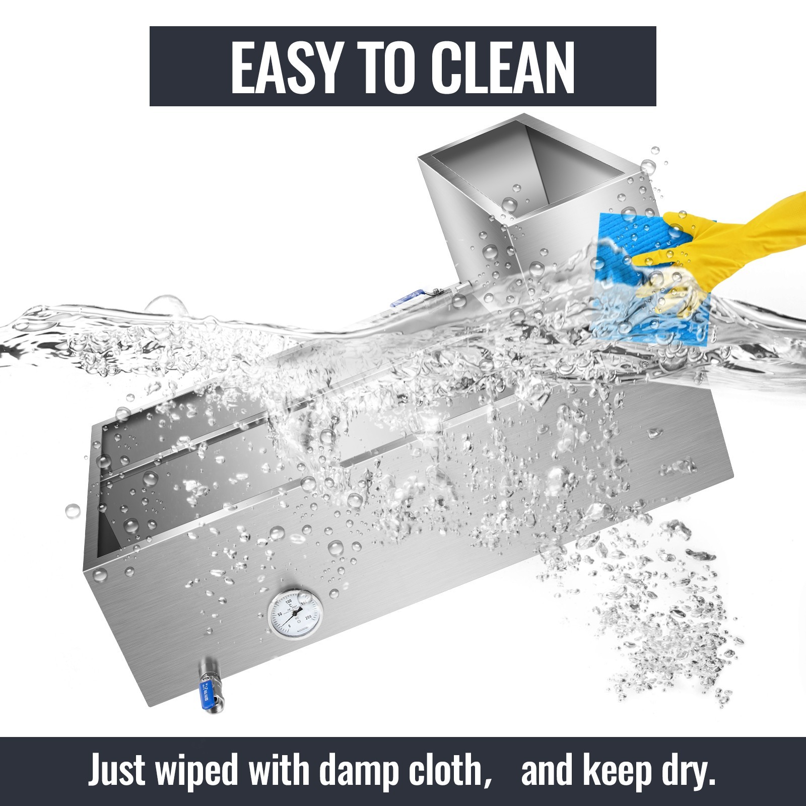 24X36X19 Maple Syrup Evaporator Pan Stainless with Valves and Thermometer