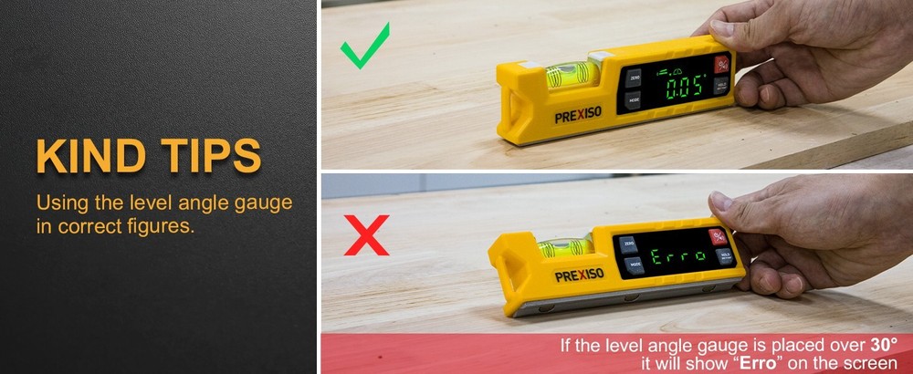 PREXISO Digital Level & Digital Protractor 7''Angle Finder 0-90° & 0-180° Range