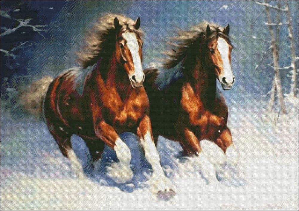 Snow Kings 2 - DIY Chart Counted Cross Stitch Patterns Needlework DMC Color