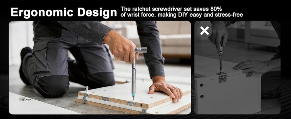 1 Magnetic Screwdriver Set, Ratchet Mini Screwdriver Set with Multi Bits,