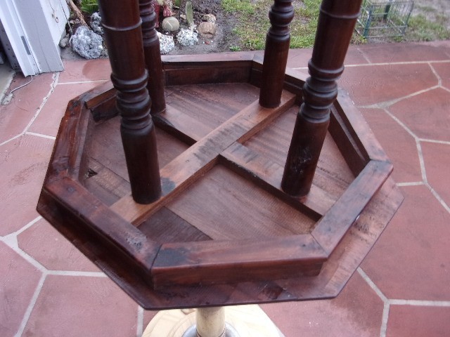Beautiful Antique 1800s 0rnate hand Carved Solid Walnut Side Table Display Stand
