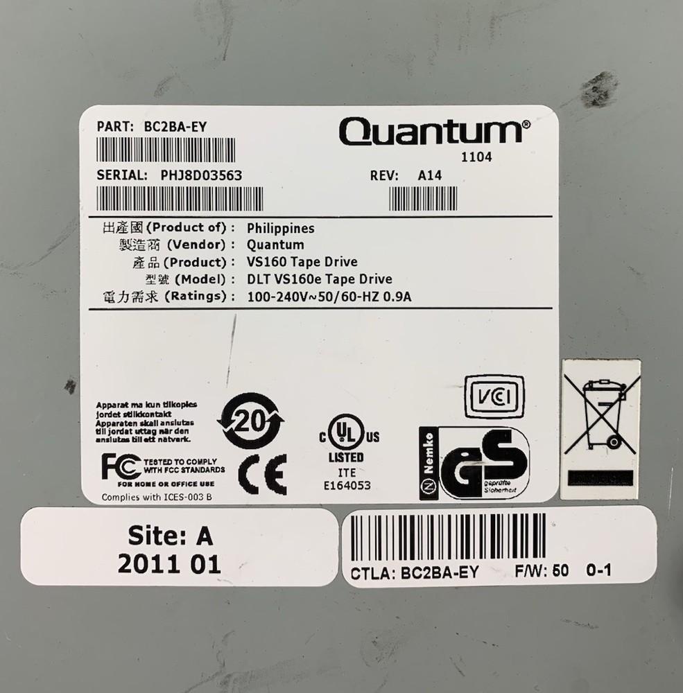 Quantum BC2BA-EY VS160 Tape Drive