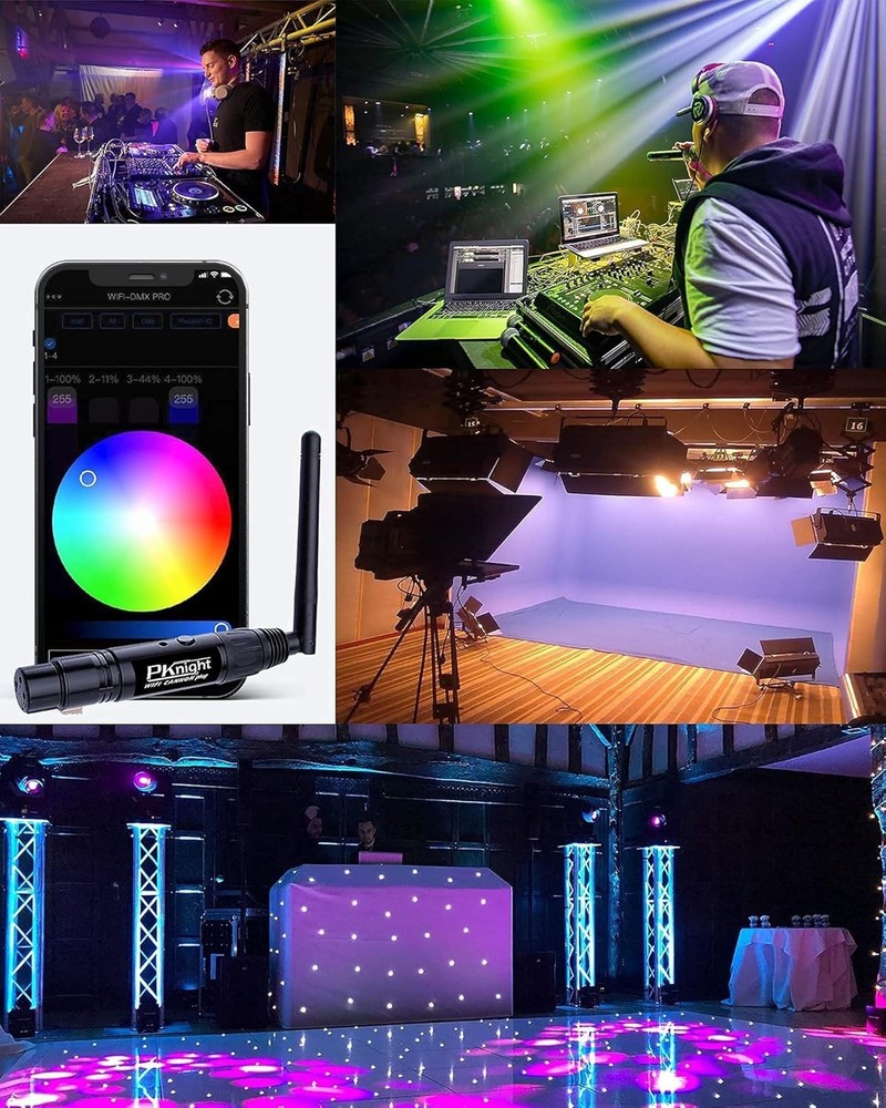 Compact 2.4G Wireless DMX Controller with Wi-Fi, 1,500 ft Range & Artnet Support