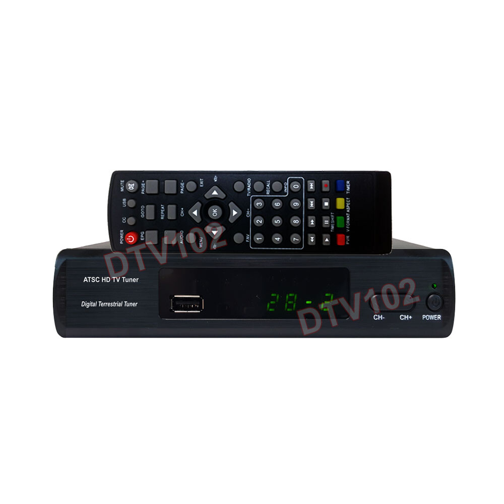 Digital ATSC Converter Box For Broadcast Channels Play Pause Program Scheduling