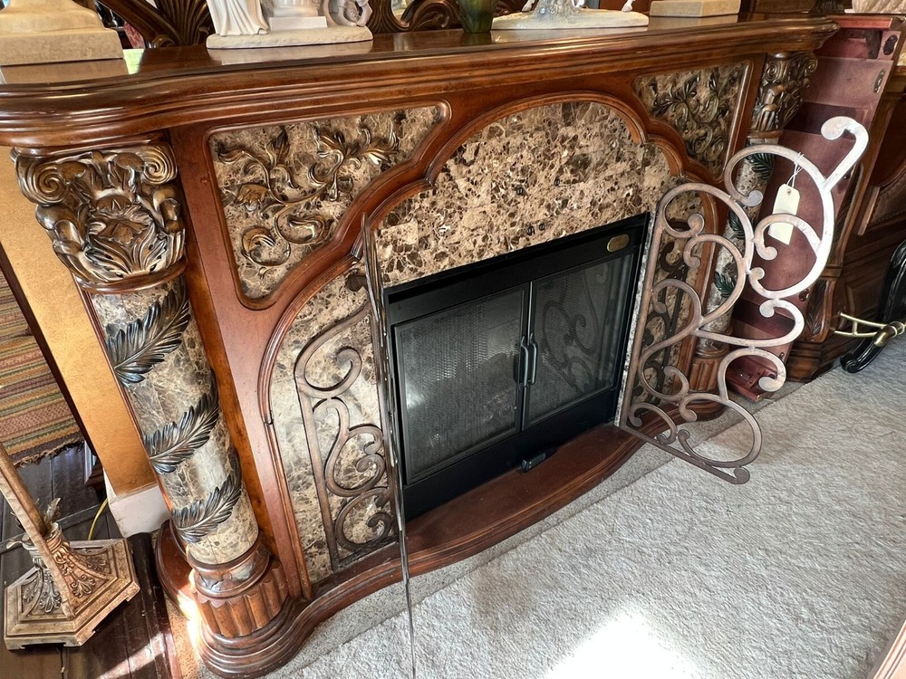 AICO by Michael Amini Villa Valencia fireplace