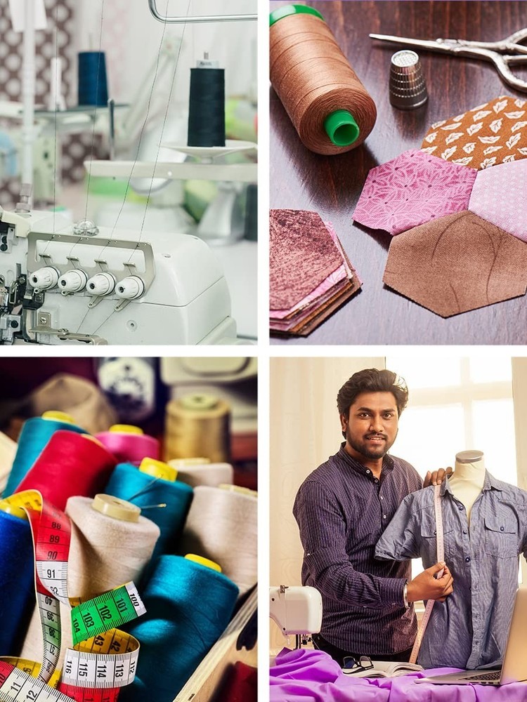 Overlock Machine Thread, 4 Cones White Polyester, 24000 Yards, 40S/2