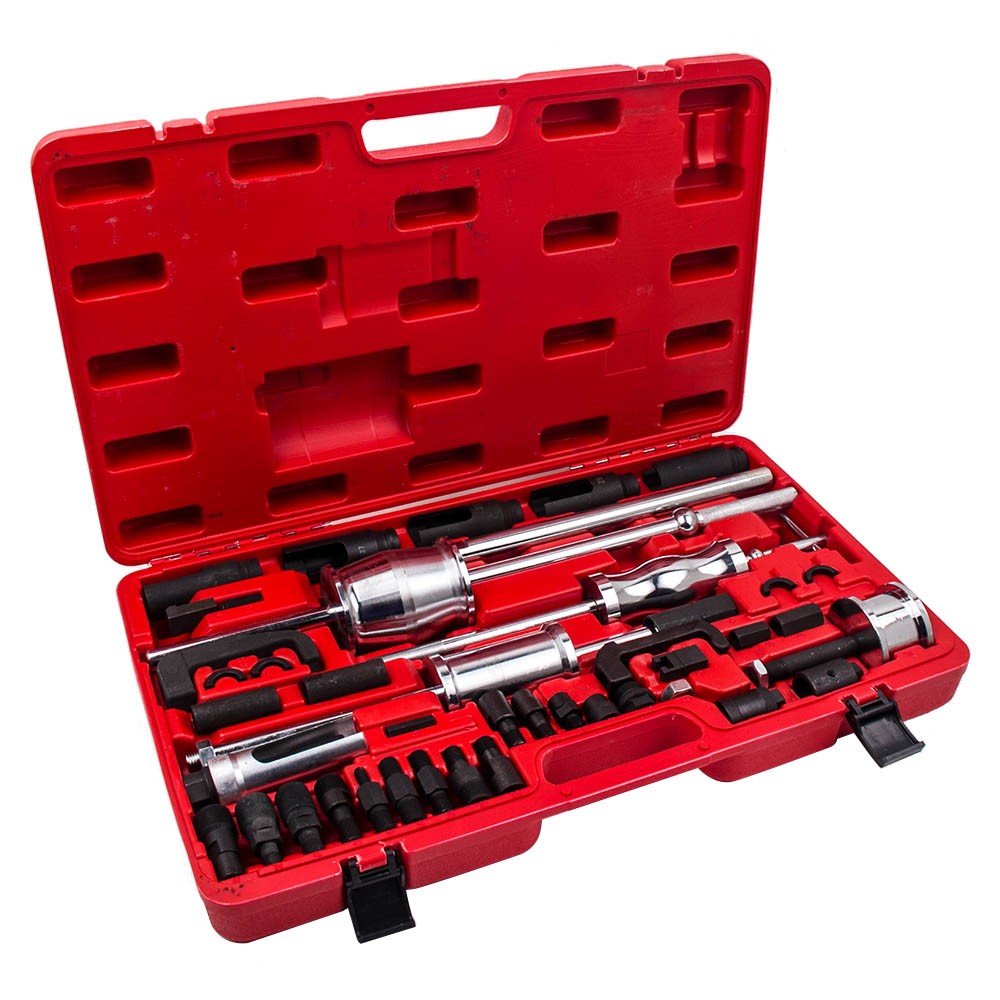 Auto Truck Diesel Injector Extractor Slide Hammer Puller Adapter Full Tool Sets