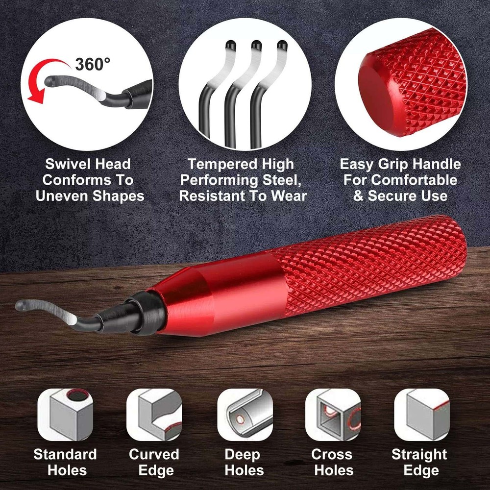 Deburring Tool Countersink Hand Reamer with 10PC Extra Blades Kit for Metal
