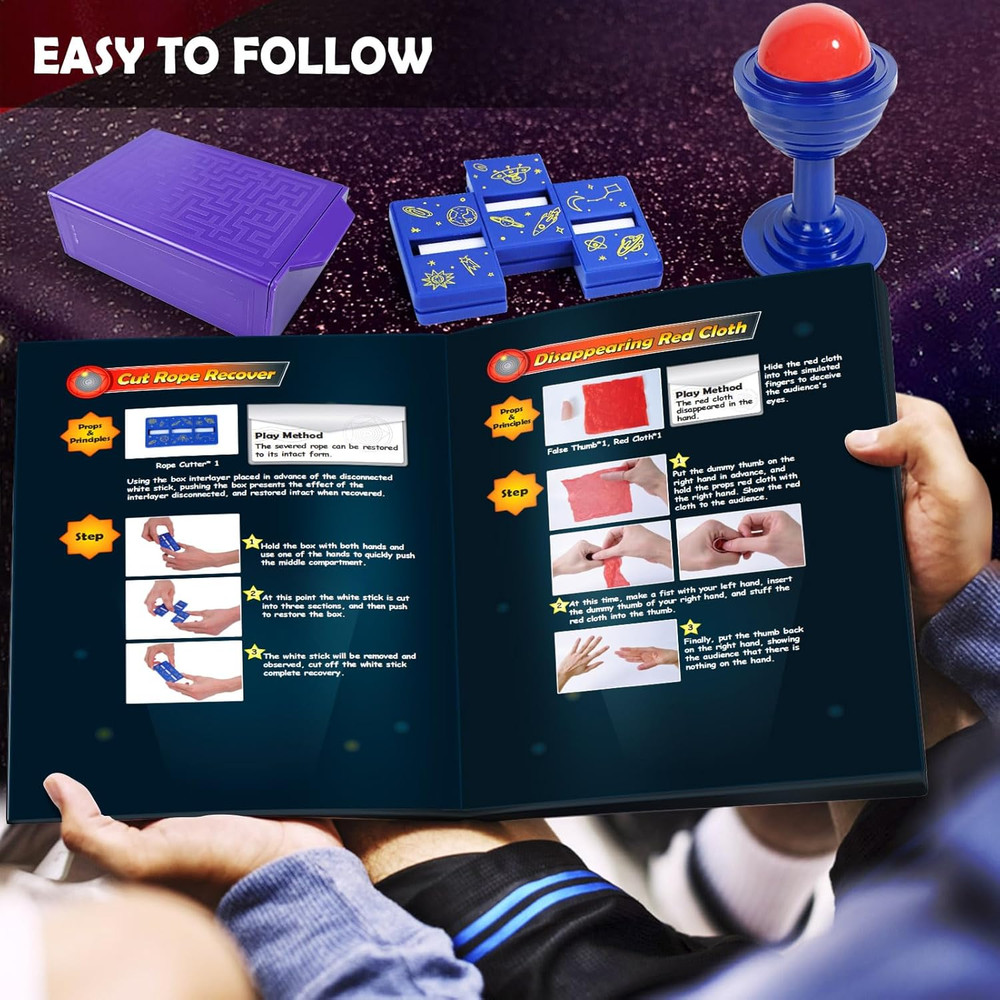 Magic Tricks - Magic Kit Set with Magic Instruction for Kids, Christmas Birthday