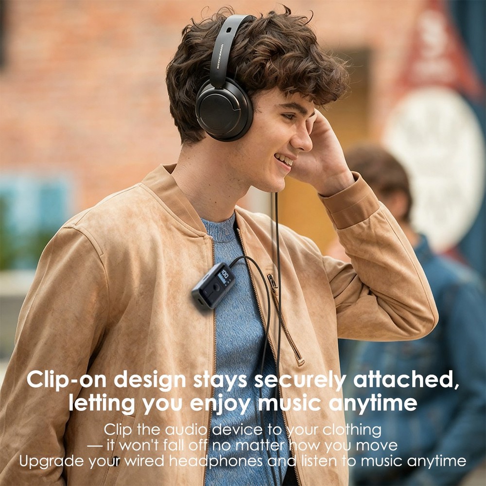 Digital Display Bluetooth 5.4 Audio Adapter TX RX Built-in Battery Type-C Fast