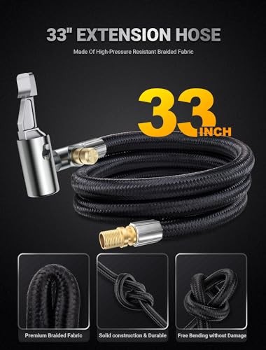 33'' Air Release Extension Hose, 7-Pack Tire Inflator Replacement Upgraded Set