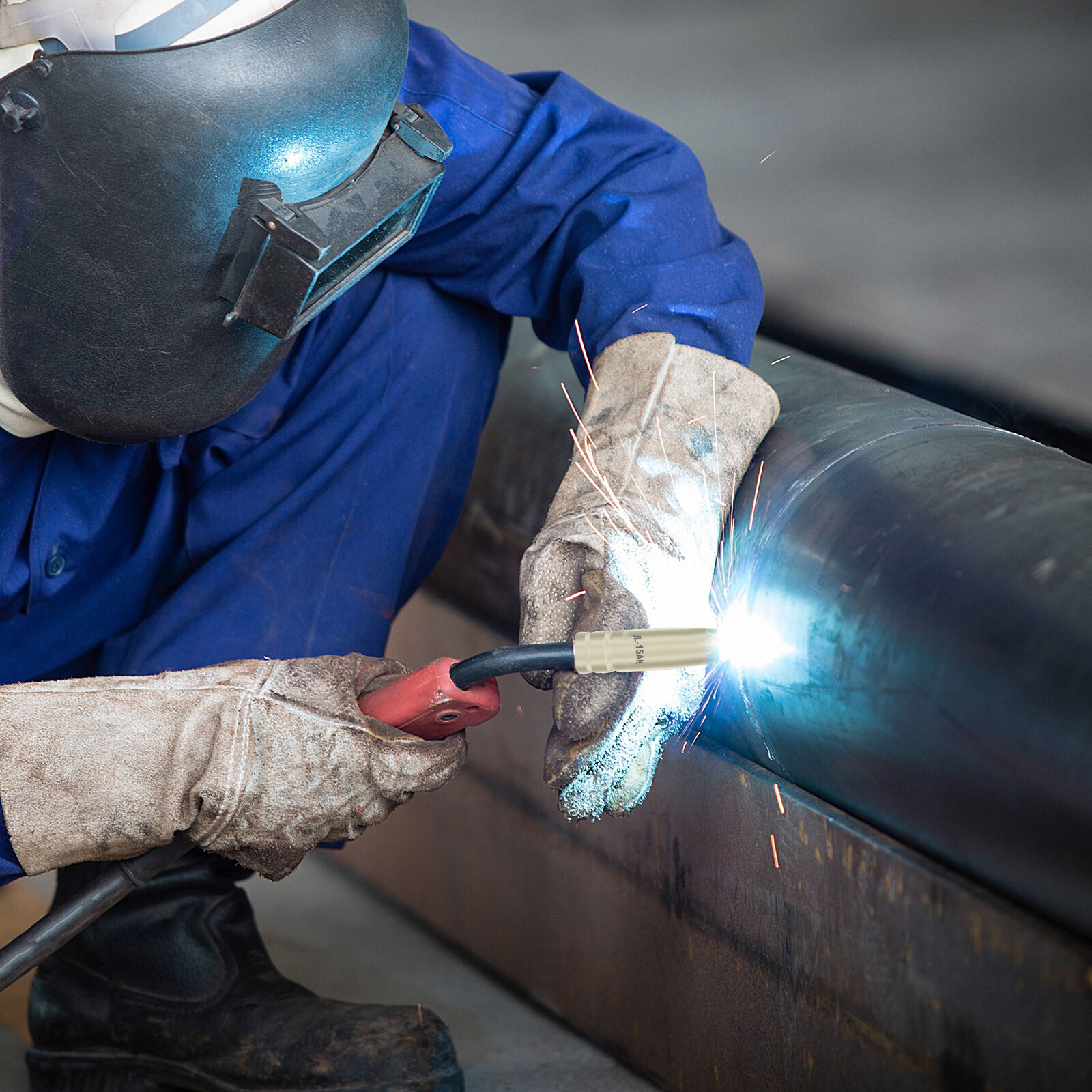 15AK Welding Gun Accessories 0.03'' 0.8mm Contact Tip Nozzle Diffuser 14pcs